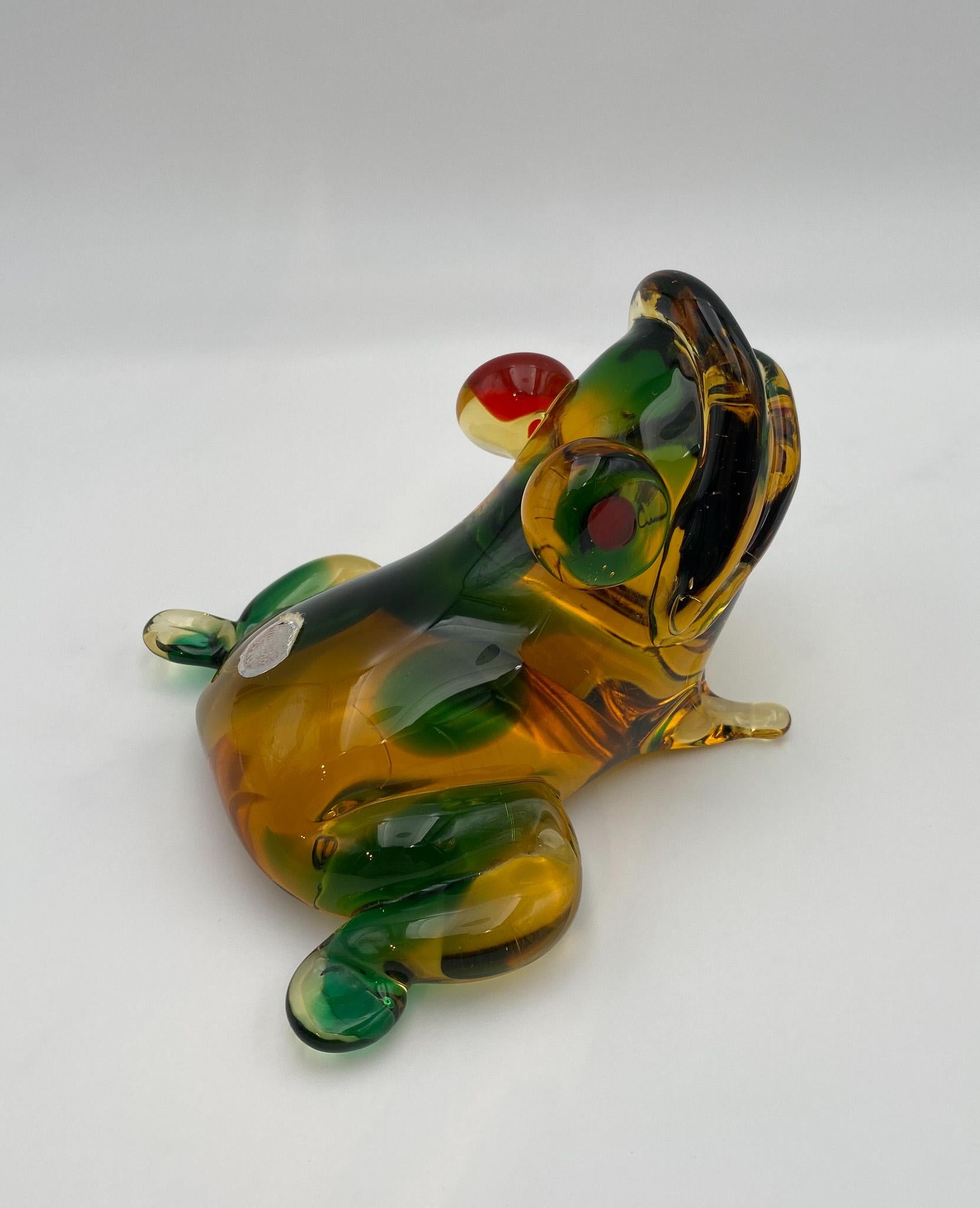 Murano Hand Blown Art Glass Frog Sculpture, Italy, 1950's  For Sale 1