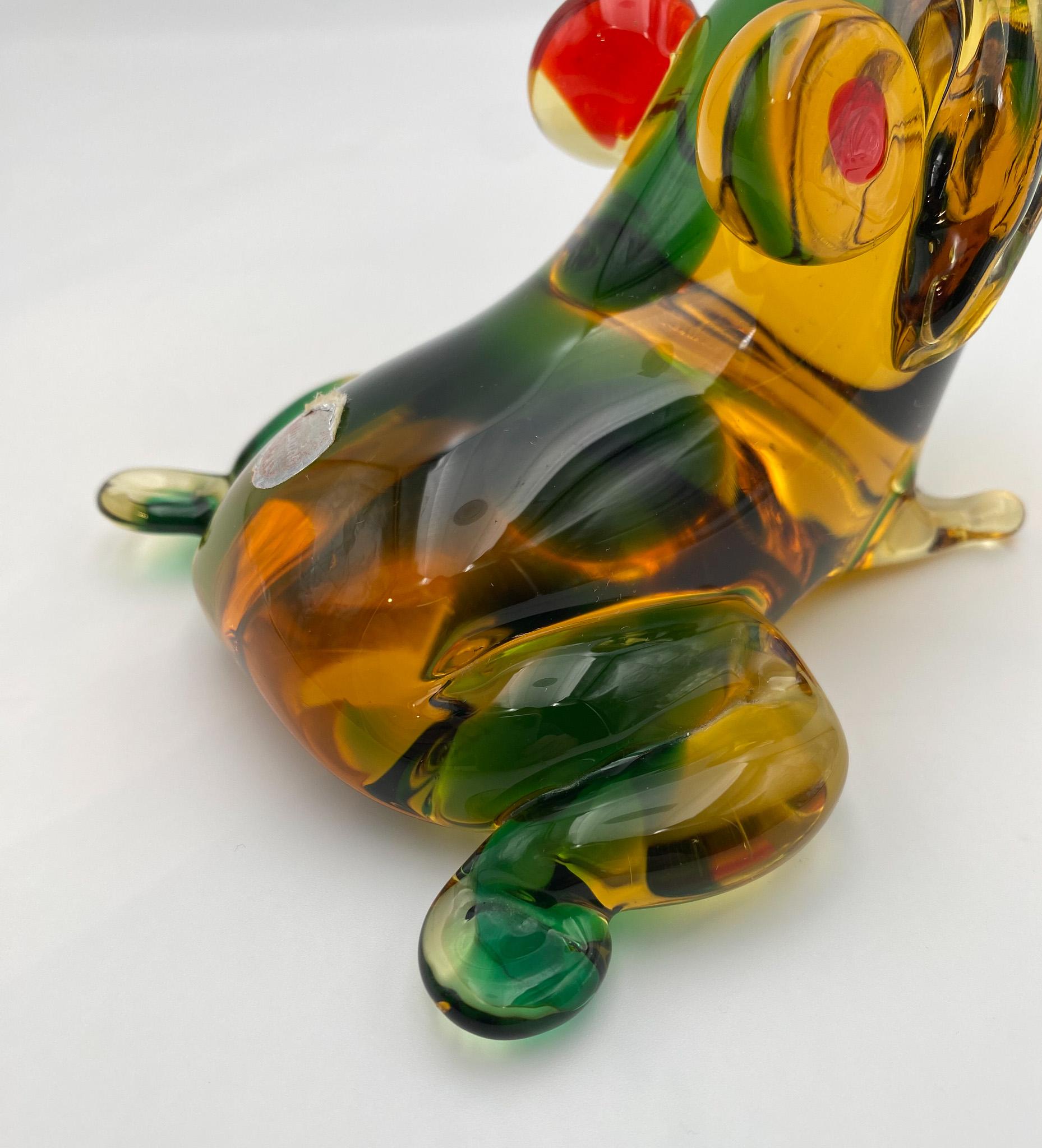 Murano mundgeblasene Frosch-Skulptur aus Kunstglas, Italien, 1950er Jahre  im Angebot 2