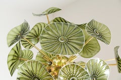 Murano Hand Blown Chartreuse Green Glass Chandelier, in Stock