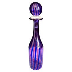 Murano Hand-blown Decanter with Stopper, attributed to Gio Ponti for Venini