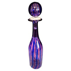 Murano Hand-blown Decanter with Stopper, attributed to Gio Ponti for Venini