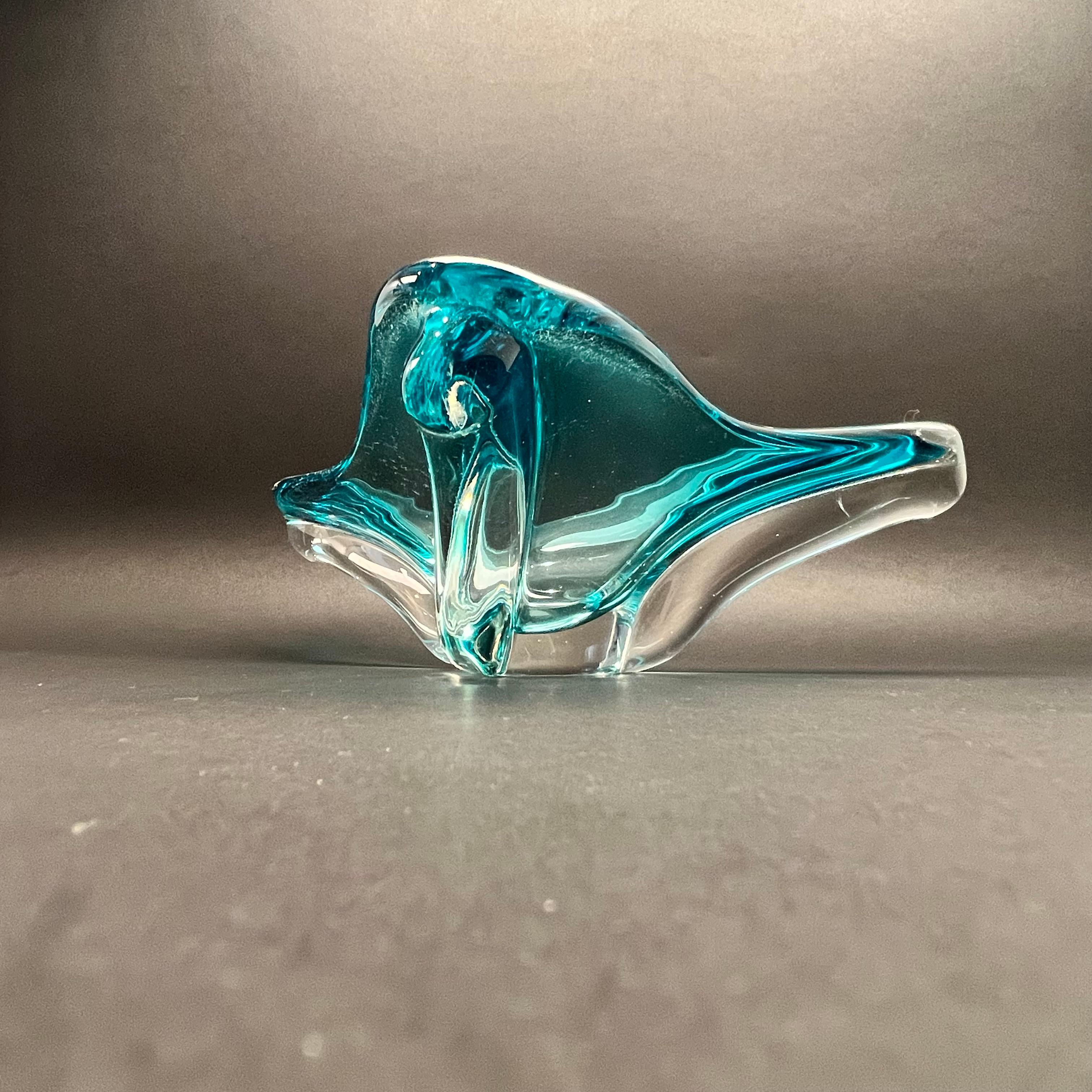 Italian Murano hand-blown glass bowl 1970s For Sale