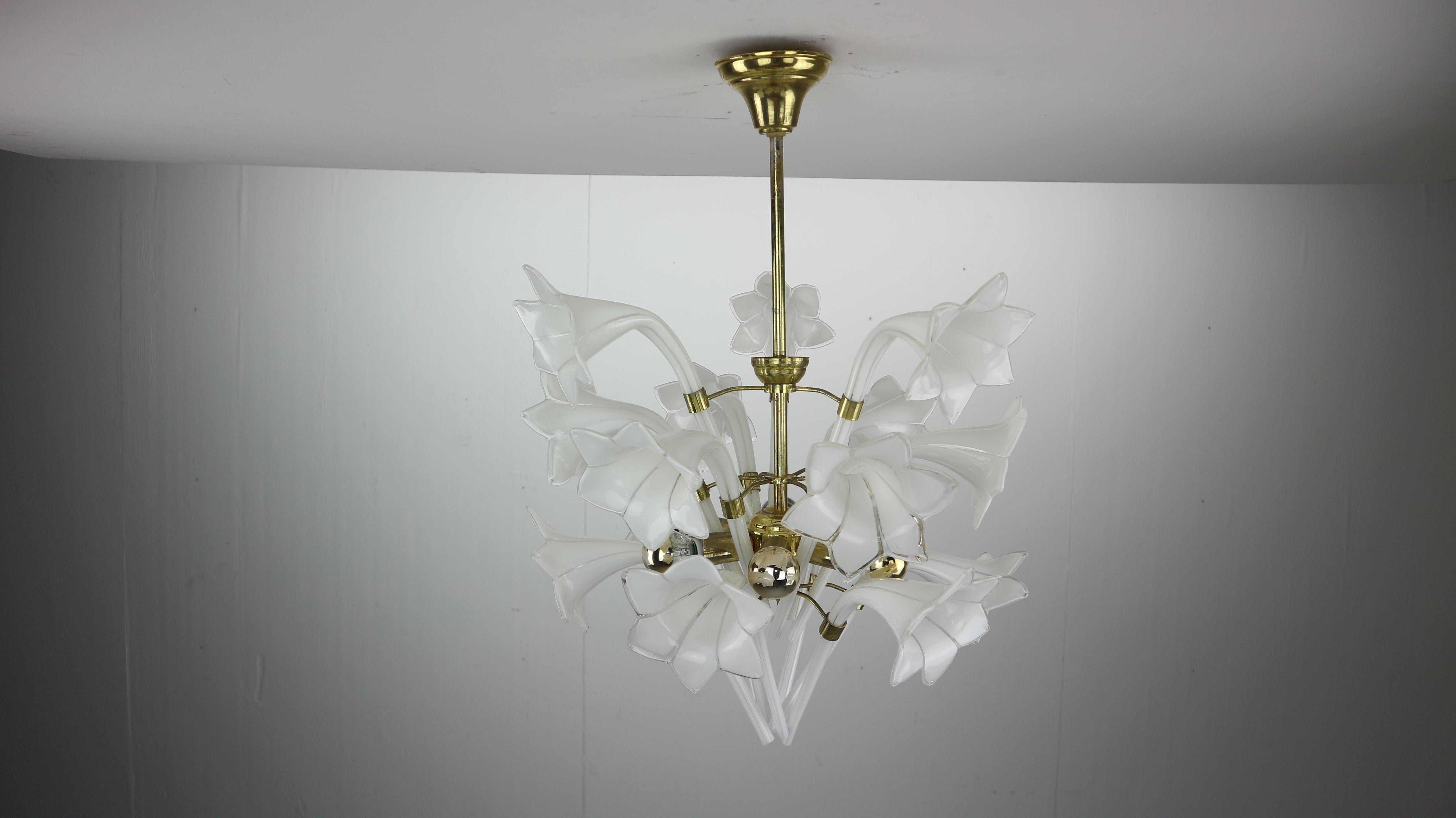 vintage blown glass chandelier