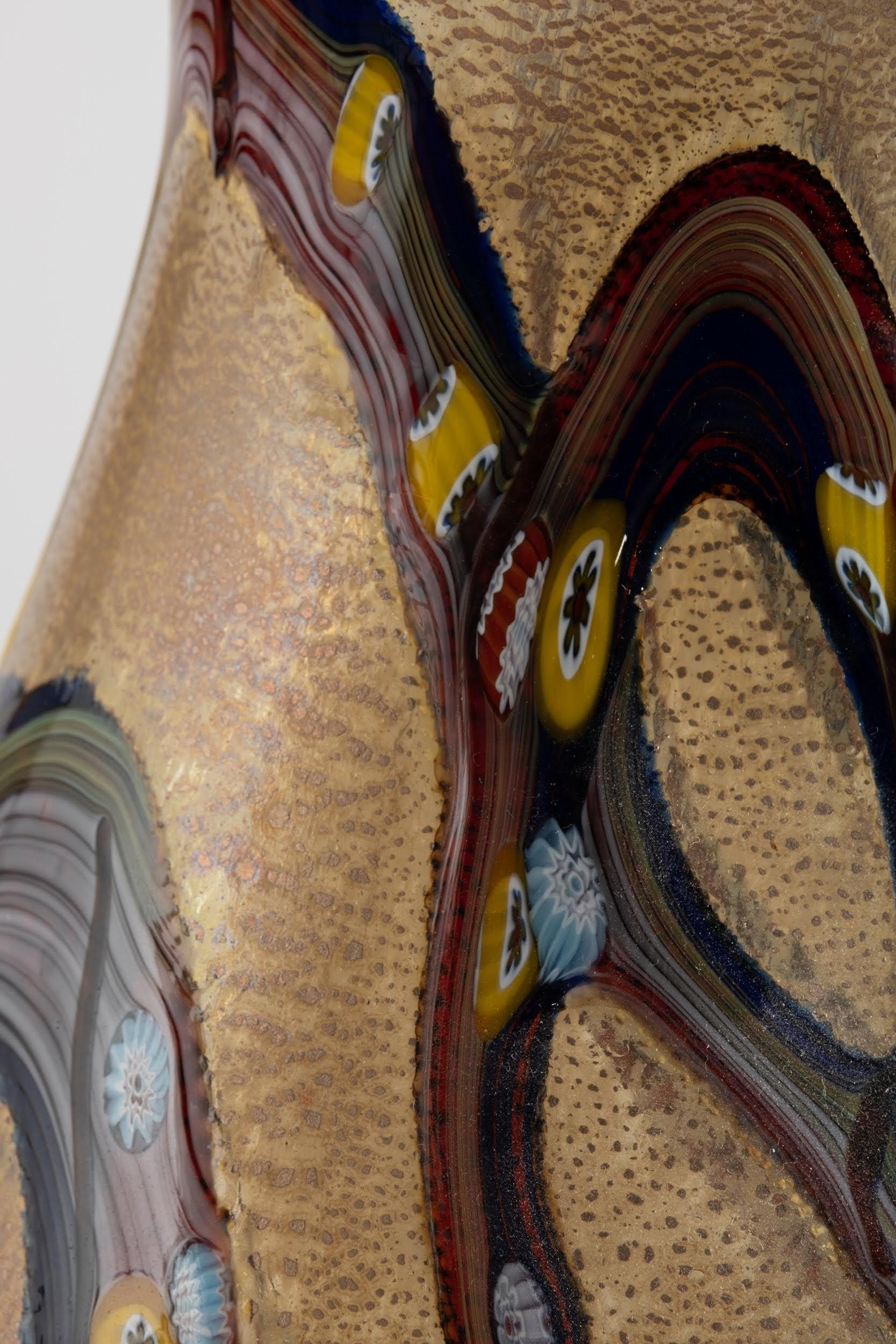 Late 20th Century Murano Hand Blown Glass Colorful Pitcher, Italy, circa 1970 For Sale