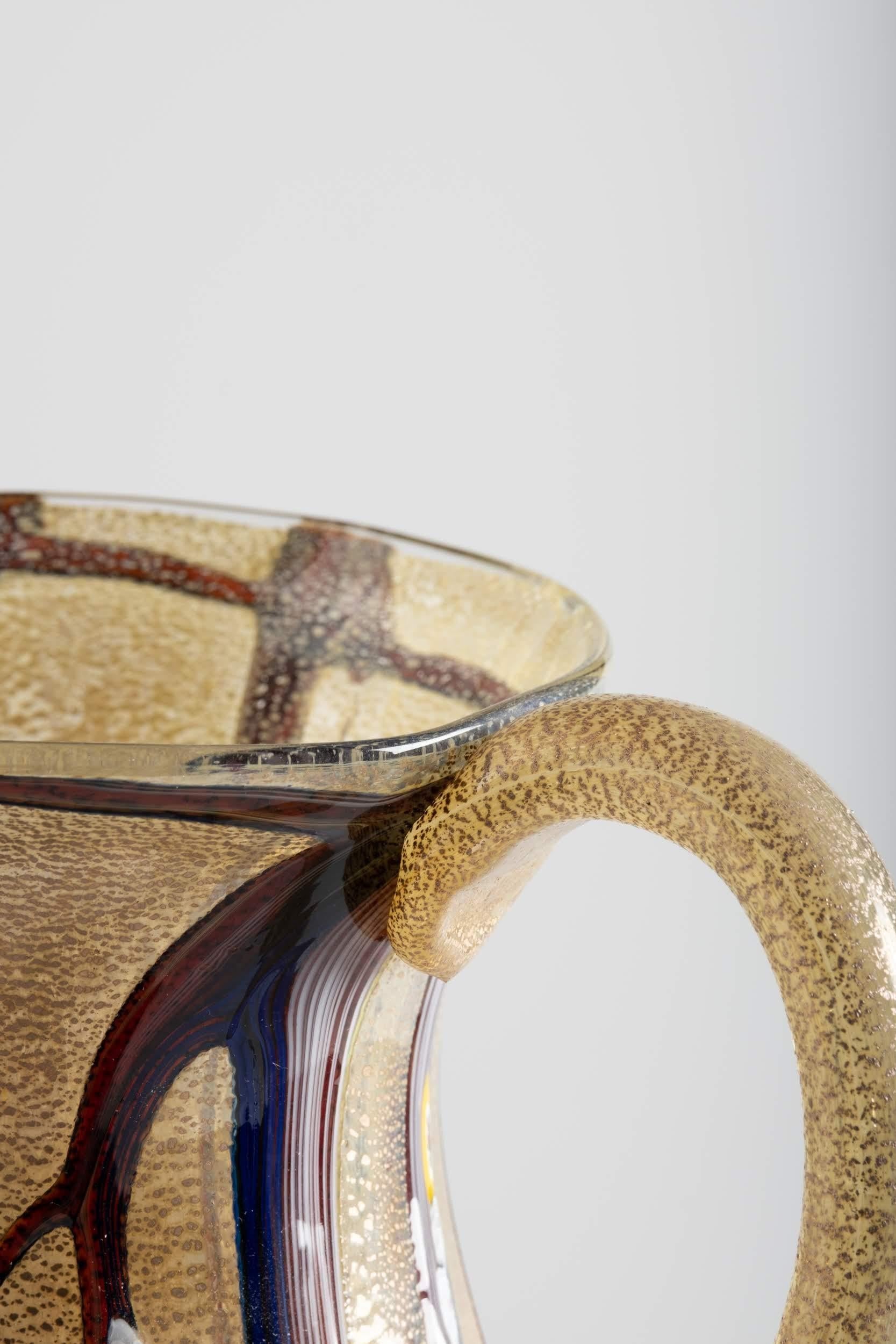 Murano Hand Blown Glass Colorful Pitcher, Italy, circa 1970 For Sale 2