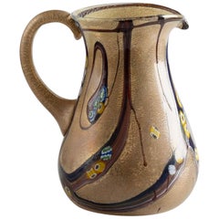 Murano Hand Blown Glass Colorful Pitcher, Italy, circa 1970