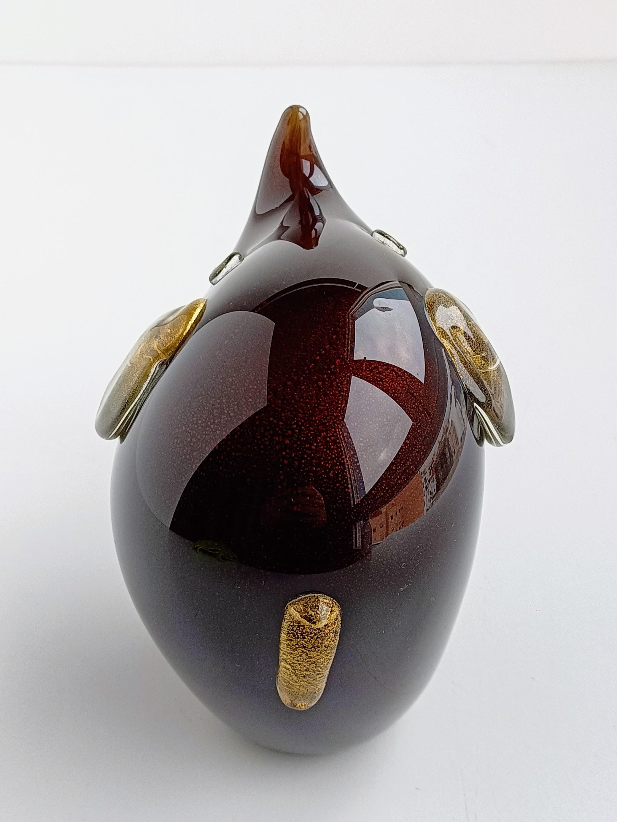Murano Glass Murano Gold Flecks Barovier & Toso Elephant Sculpture, Italy, 1960s