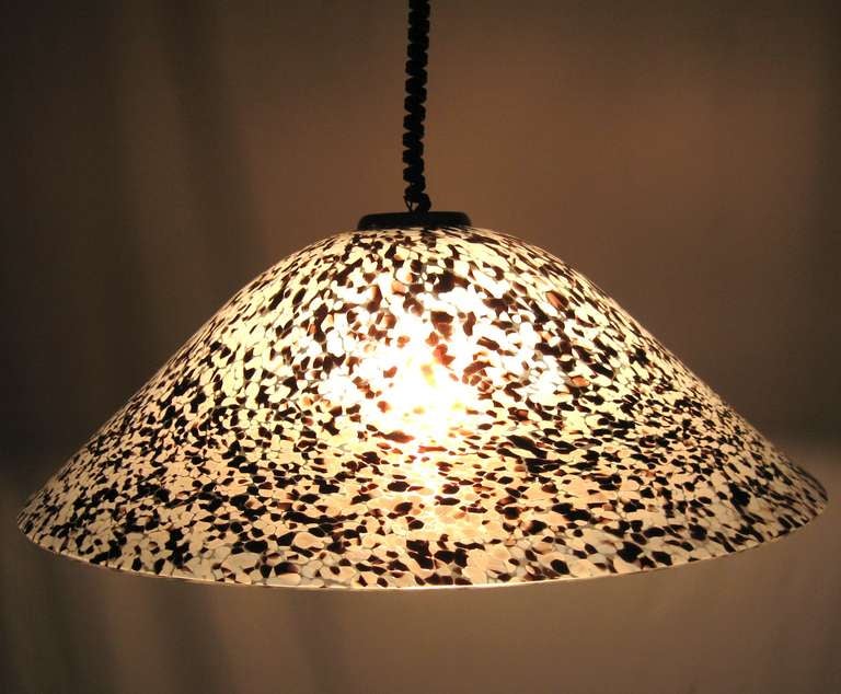 Mid-Century Modern 1960's Murano Hand Blown Glass Pendent Chandelier Light by Mazzega For Sale