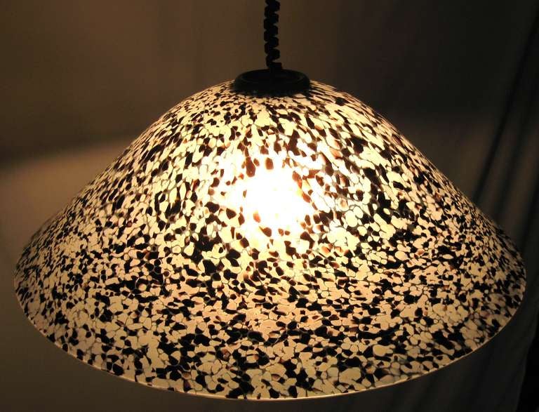 Italian 1960's Murano Hand Blown Glass Pendent Chandelier Light by Mazzega For Sale
