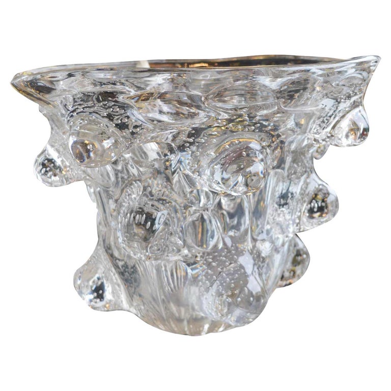 Murano Hand Blown Glass Vase by Alberto Dona, 1980s For Sale