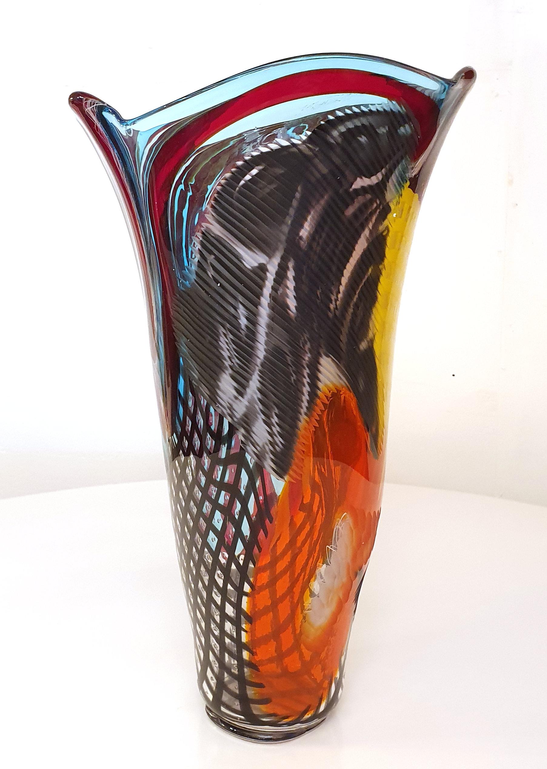 Murano Hand Blown Glass Vase Signed by Lino Tagliapietra  For Sale 1
