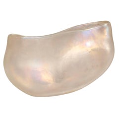 Murano Hand Blown Iridescent Glass Vase, Signed Massimo Micheluzzi