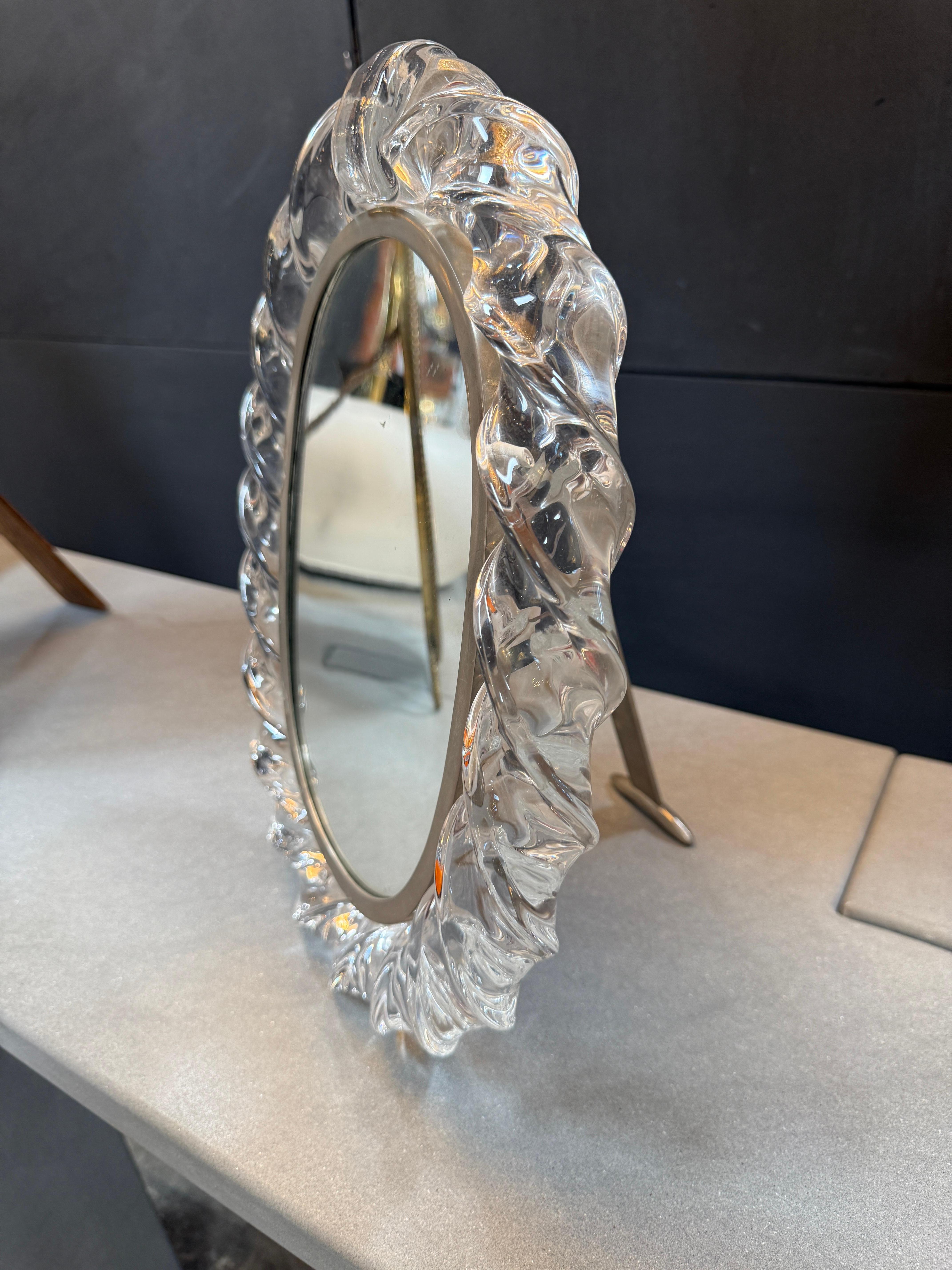 Murano Hand-Cast Glass Table Mirror For Sale 3