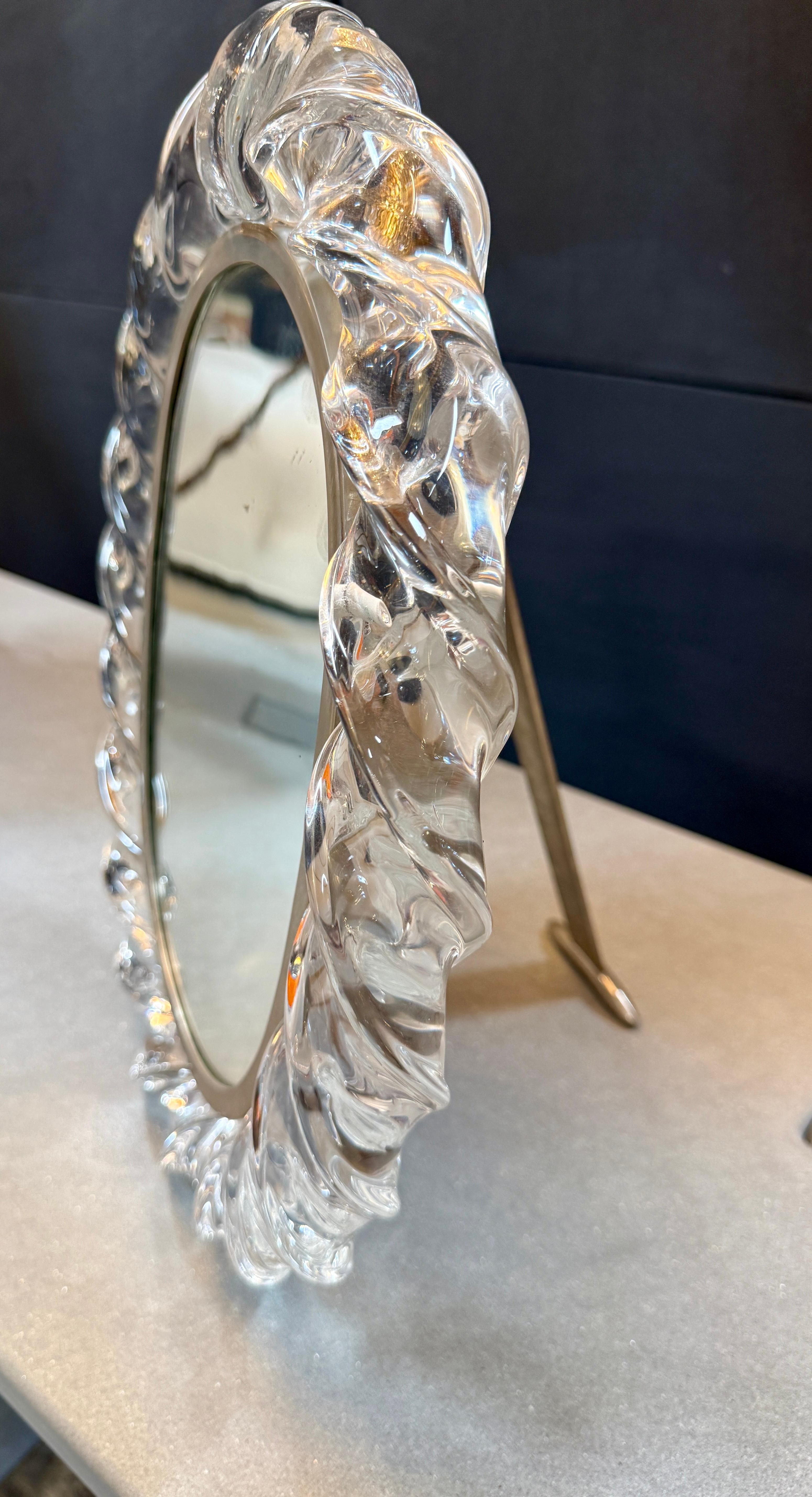Murano Hand-Cast Glass Table Mirror For Sale 4
