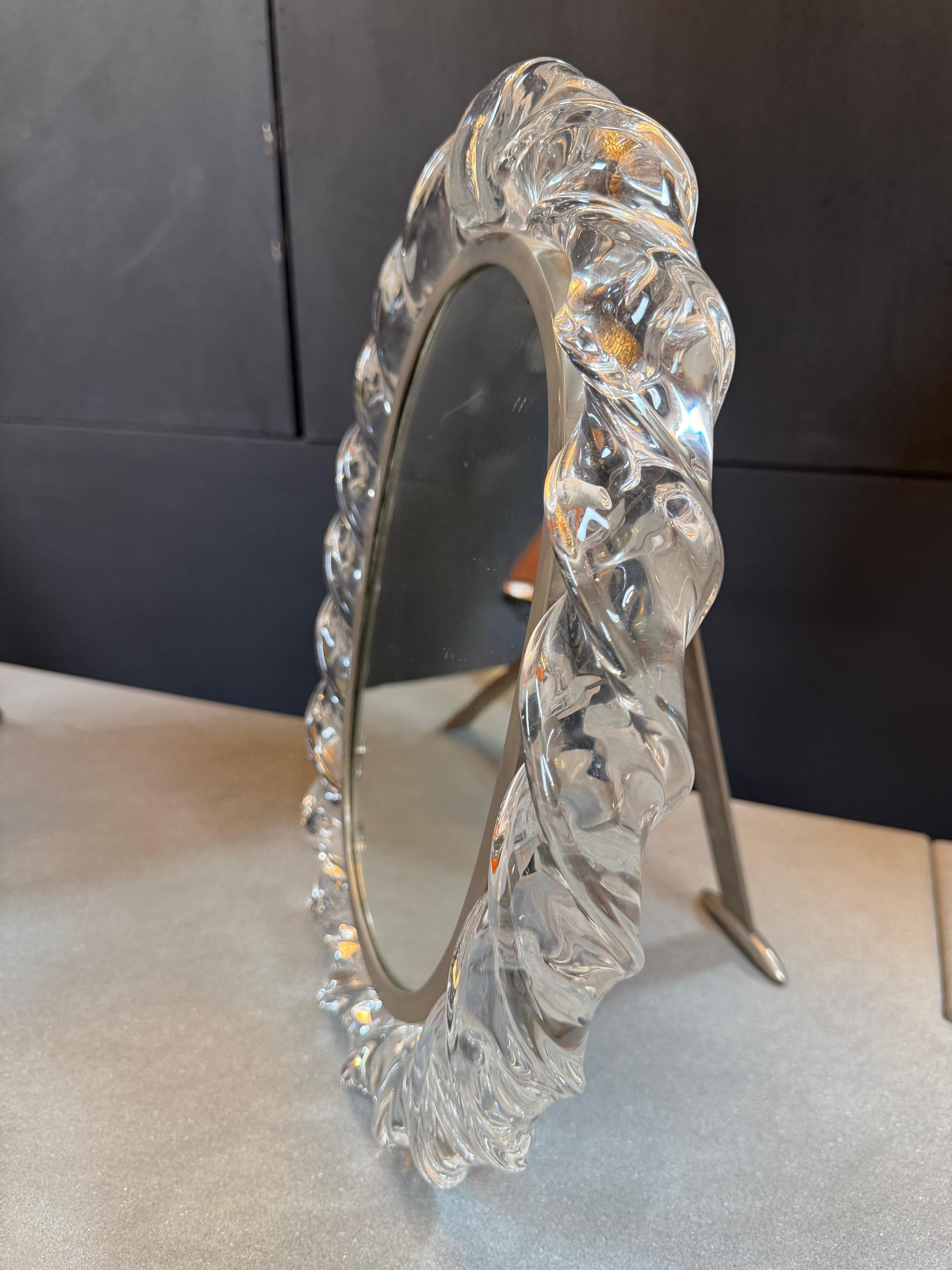 Italian Murano Hand-Cast Glass Table Mirror For Sale