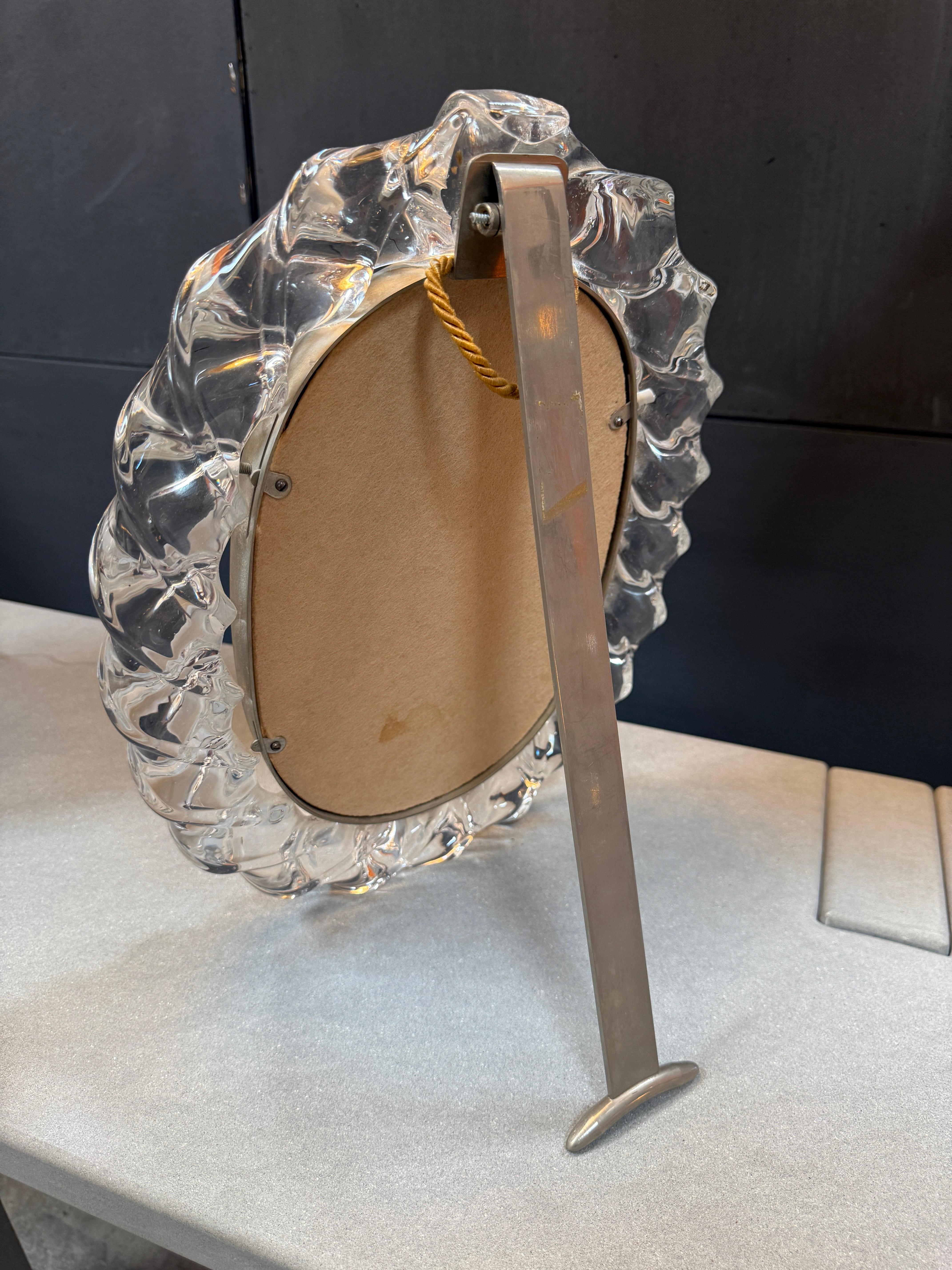 Mid-20th Century Murano Hand-Cast Glass Table Mirror For Sale