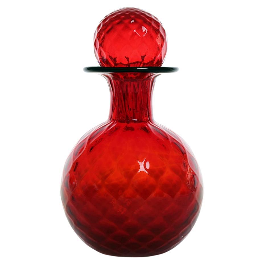 Murano Handmade Glass Balloton Decanter Bottle For Sale