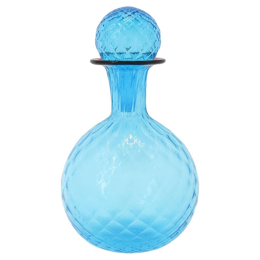 Murano Handmade Glass Balloton Decanter Bottle  For Sale