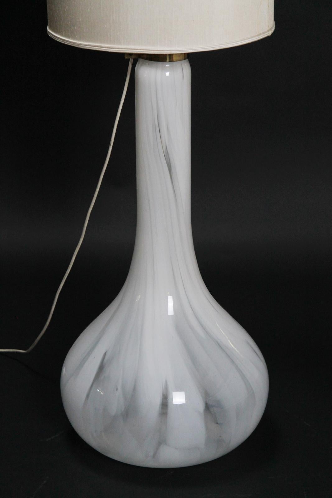 Hand-Crafted Murano Handblown Glass and Brass Floor Lamp, Italy For Sale