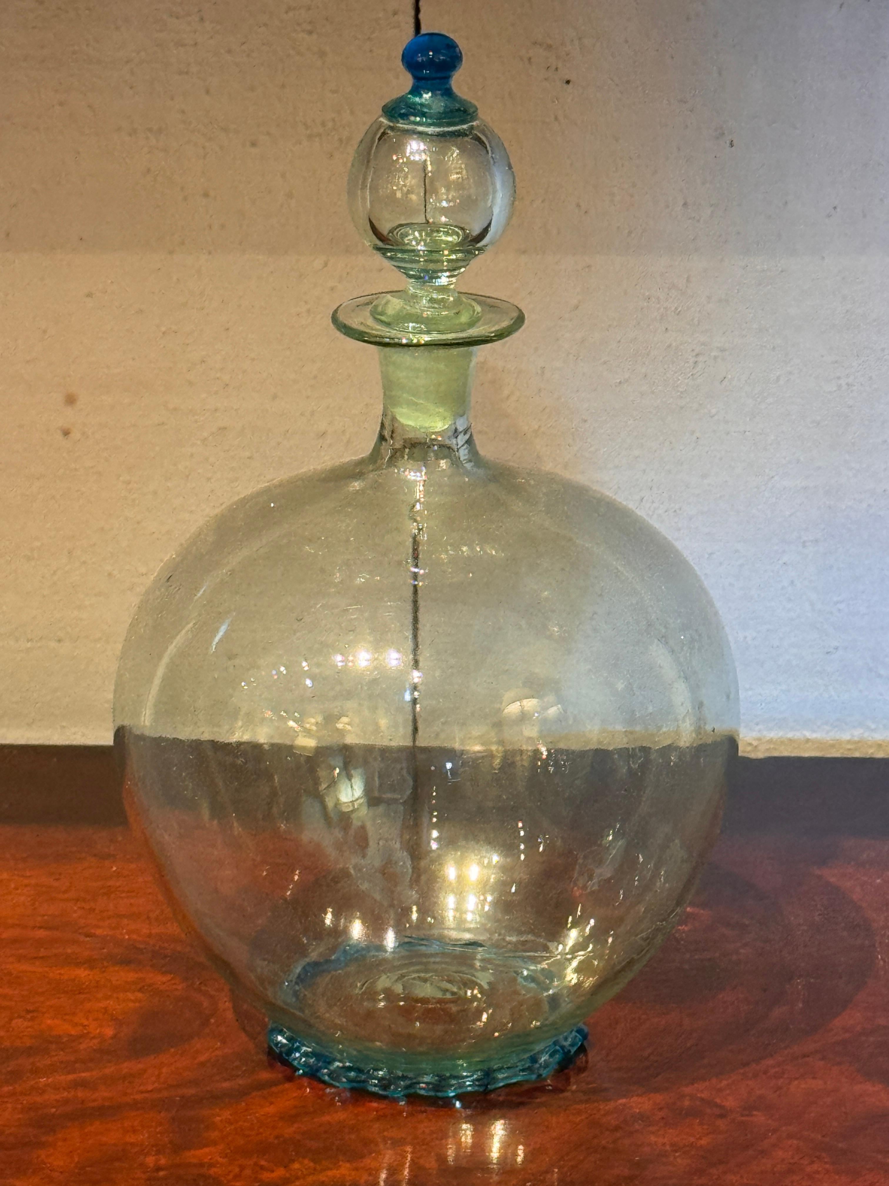 Juego de decantador y copa de cristal soplado de Murano en venta 6