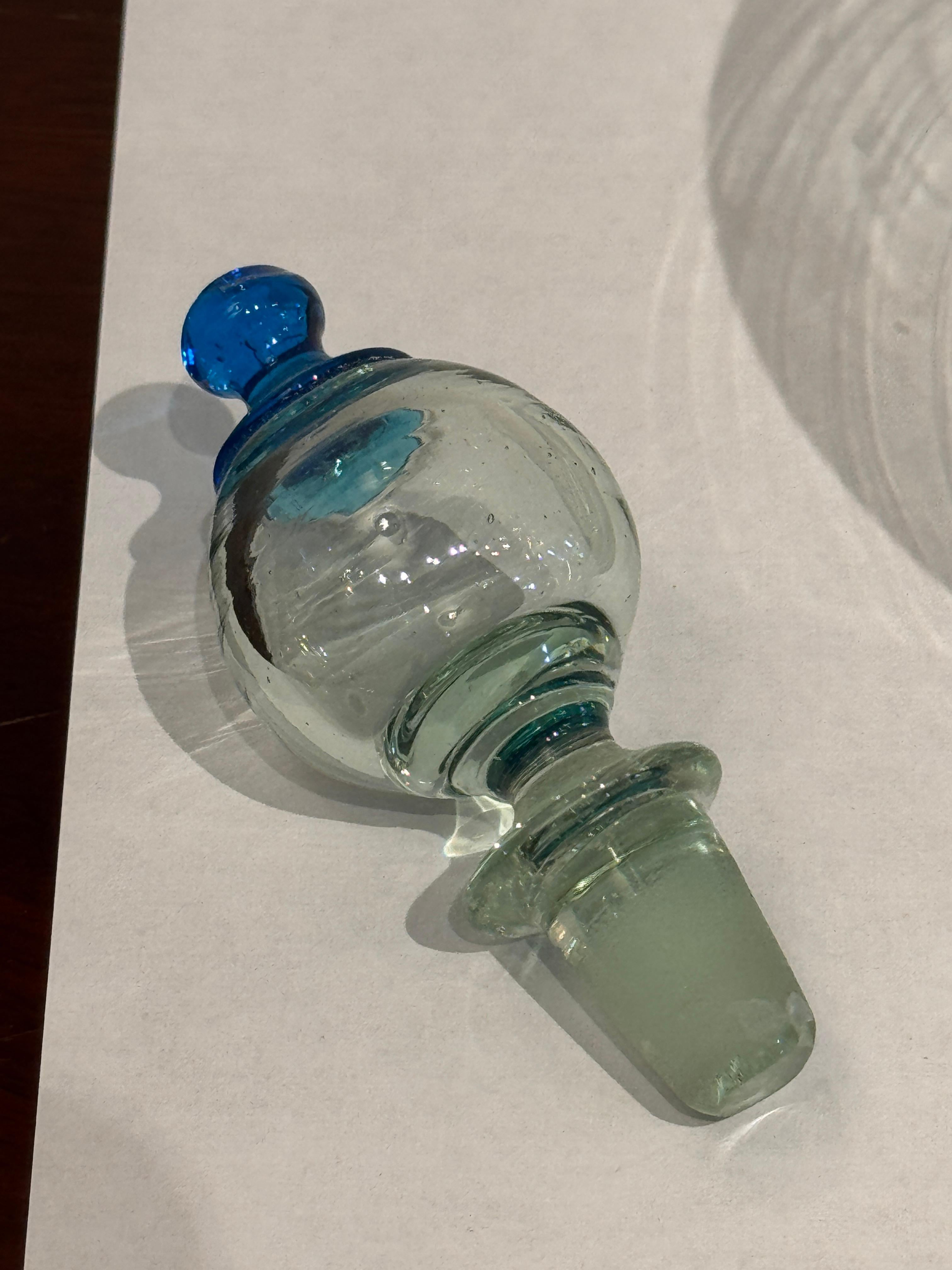 Juego de decantador y copa de cristal soplado de Murano en venta 3