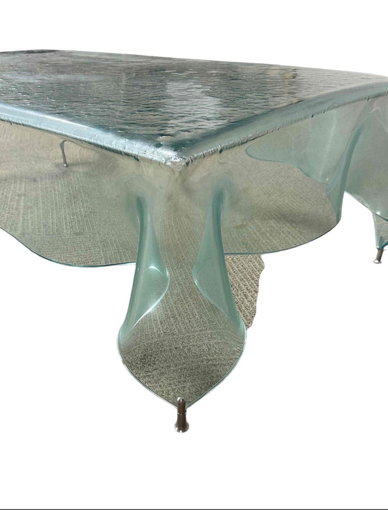 Verre brun Table basse en verre soufflé à la bouche 