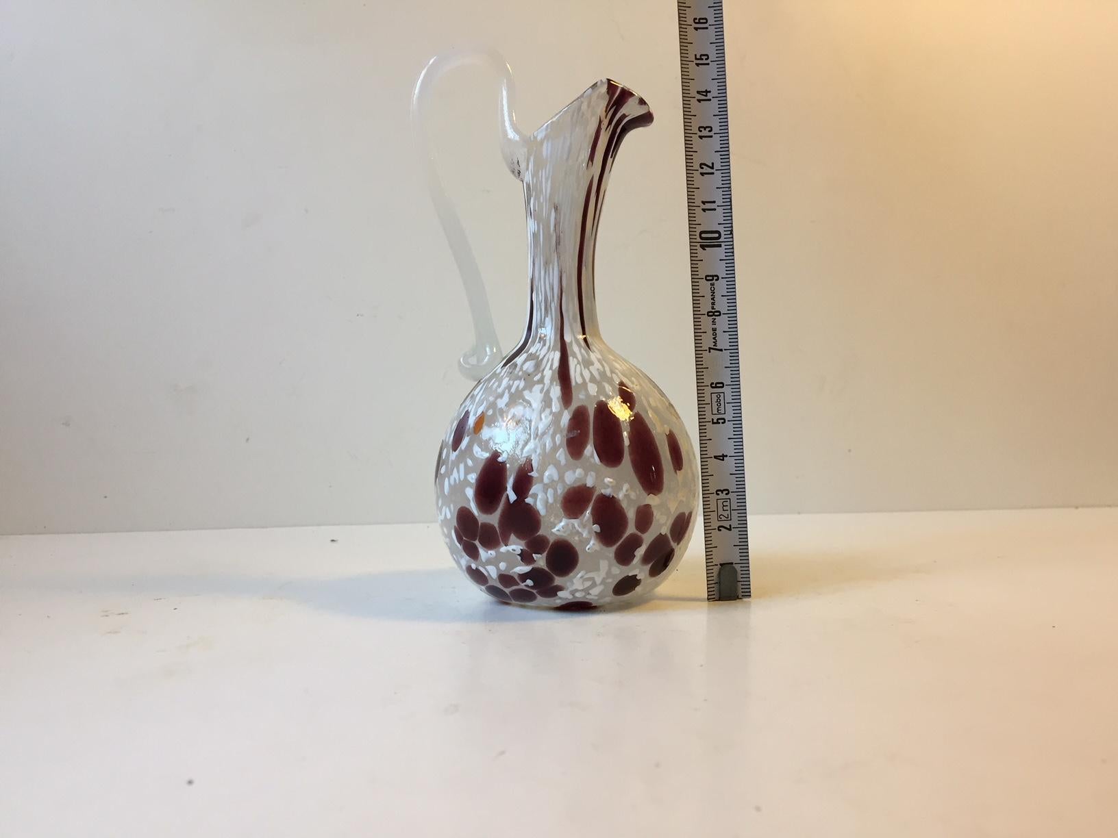 Murano Handled Pulegoso Glass Vase, Italy, 1950s In Good Condition In Esbjerg, DK