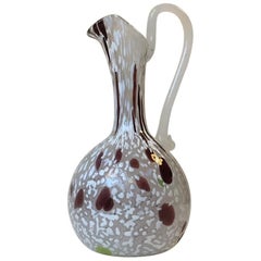 Murano Handled Pulegoso Glass Vase, Italy, 1950s