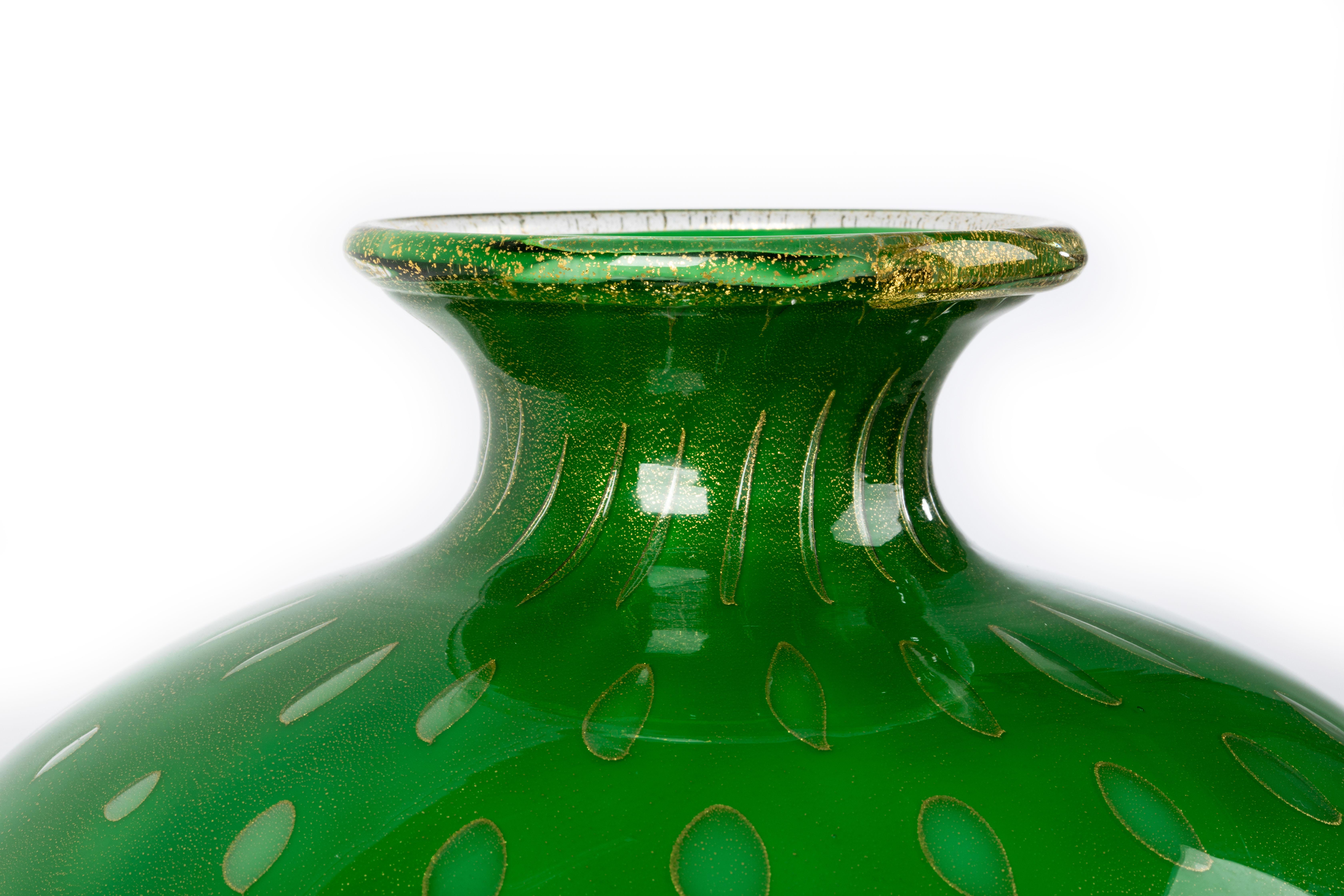 Contemporary Murano Handmade Art Glass Table Lamp, Grande Mela, 24k Gold Leaf For Sale