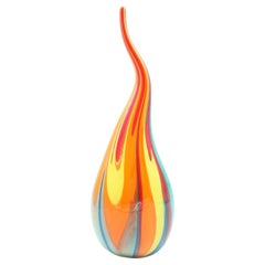Murano Handmade Glass Art Vase Drop Shape Multicolor