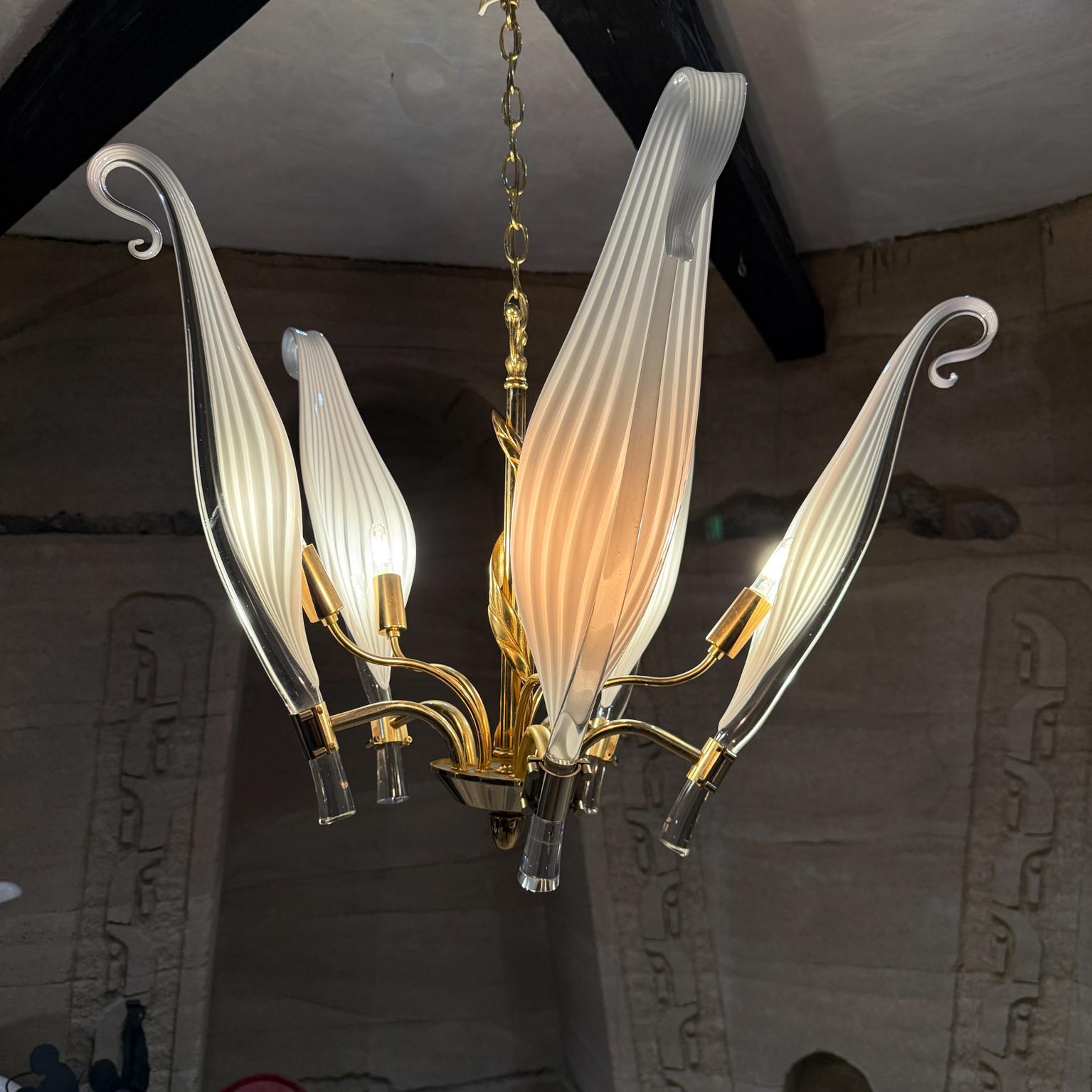 Lampadario a sospensione di Murano a 5 bracci Seguso Franco Luce in vendita 5