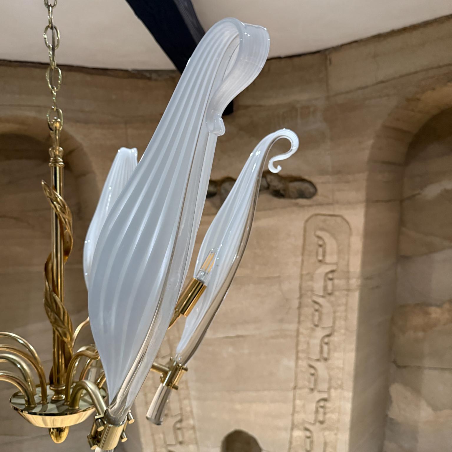 Italiano Lampadario a sospensione di Murano a 5 bracci Seguso Franco Luce in vendita