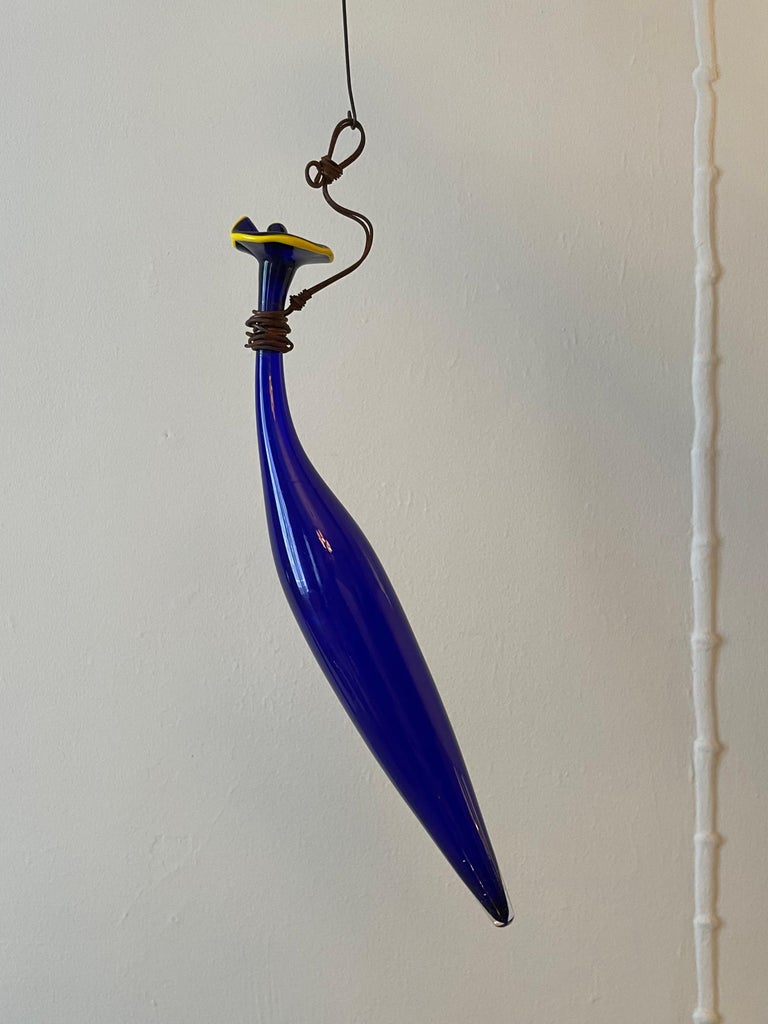 Murano Hanging Glass Bud Vase  In Good Condition For Sale In Los Angeles, CA