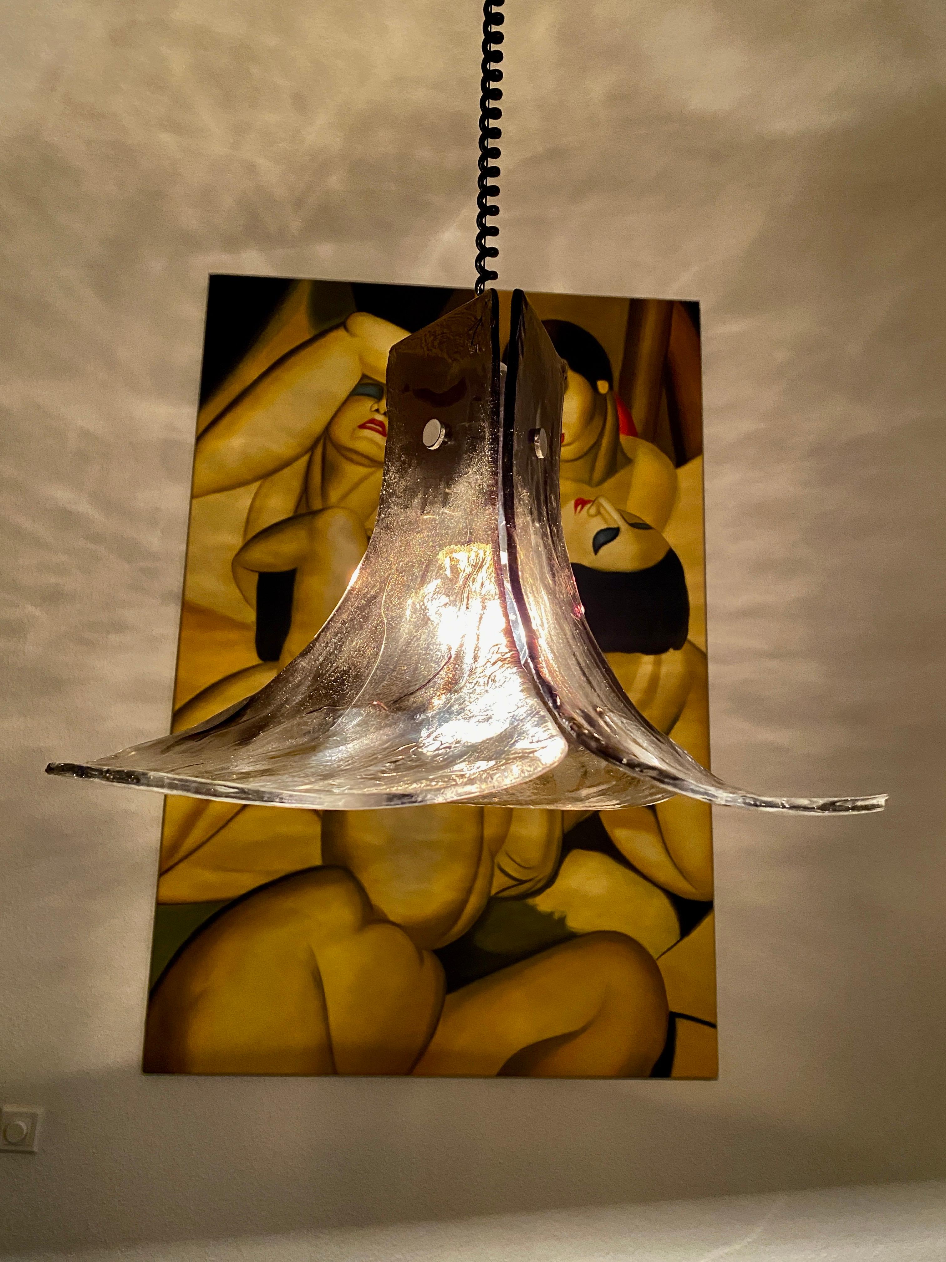 Mid-Century moderno Lampada a sospensione di Murano di Carlo Nason per J&T. Kalmár in vendita