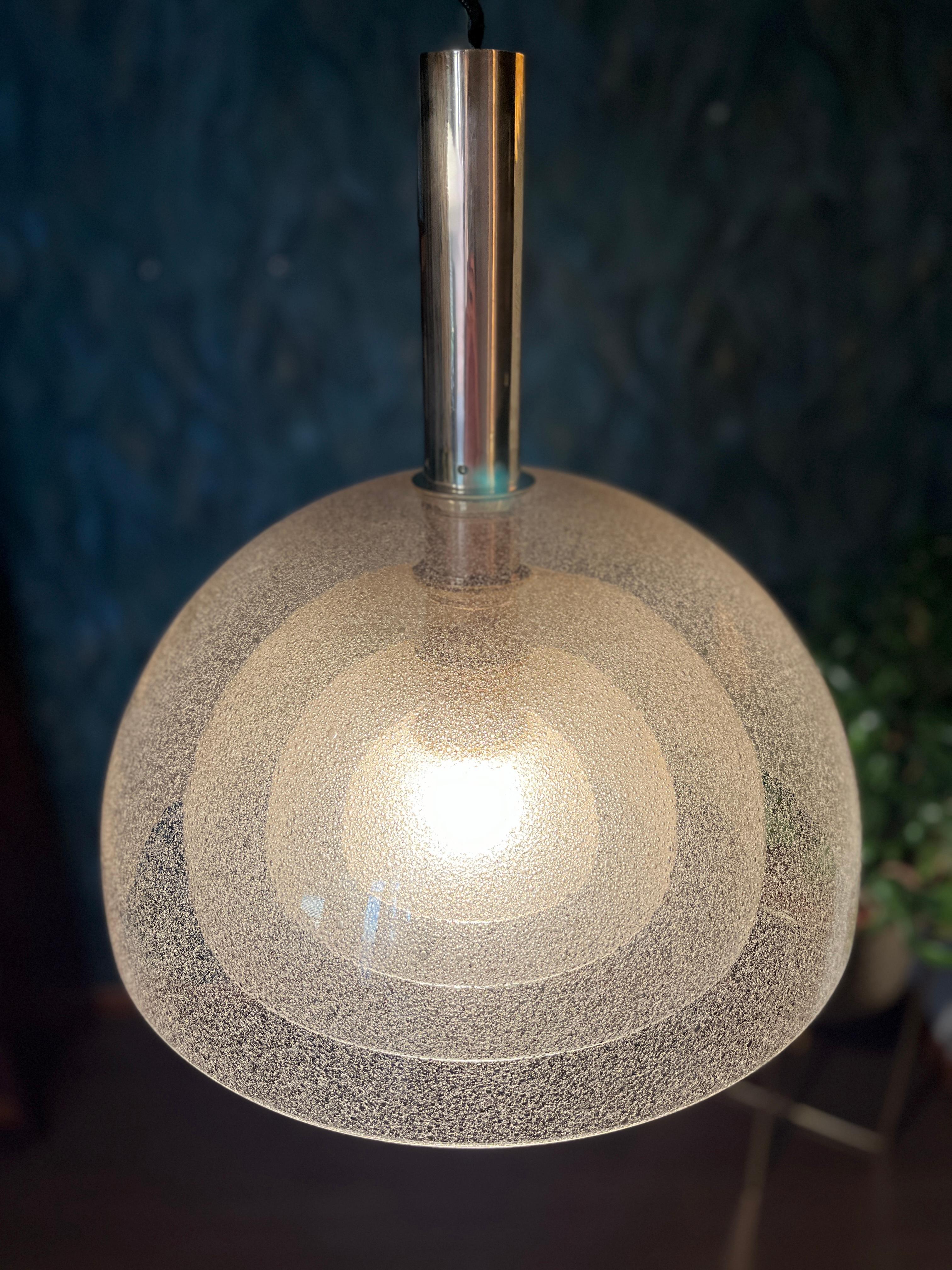 Metal Murano hanging lamp by Carlo Nason LT 338 Mazzega For Sale