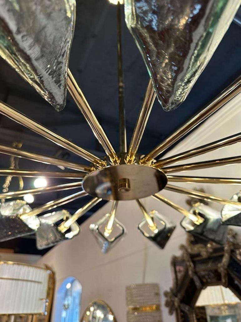 Brass Murano Helicopter Chandelier For Sale