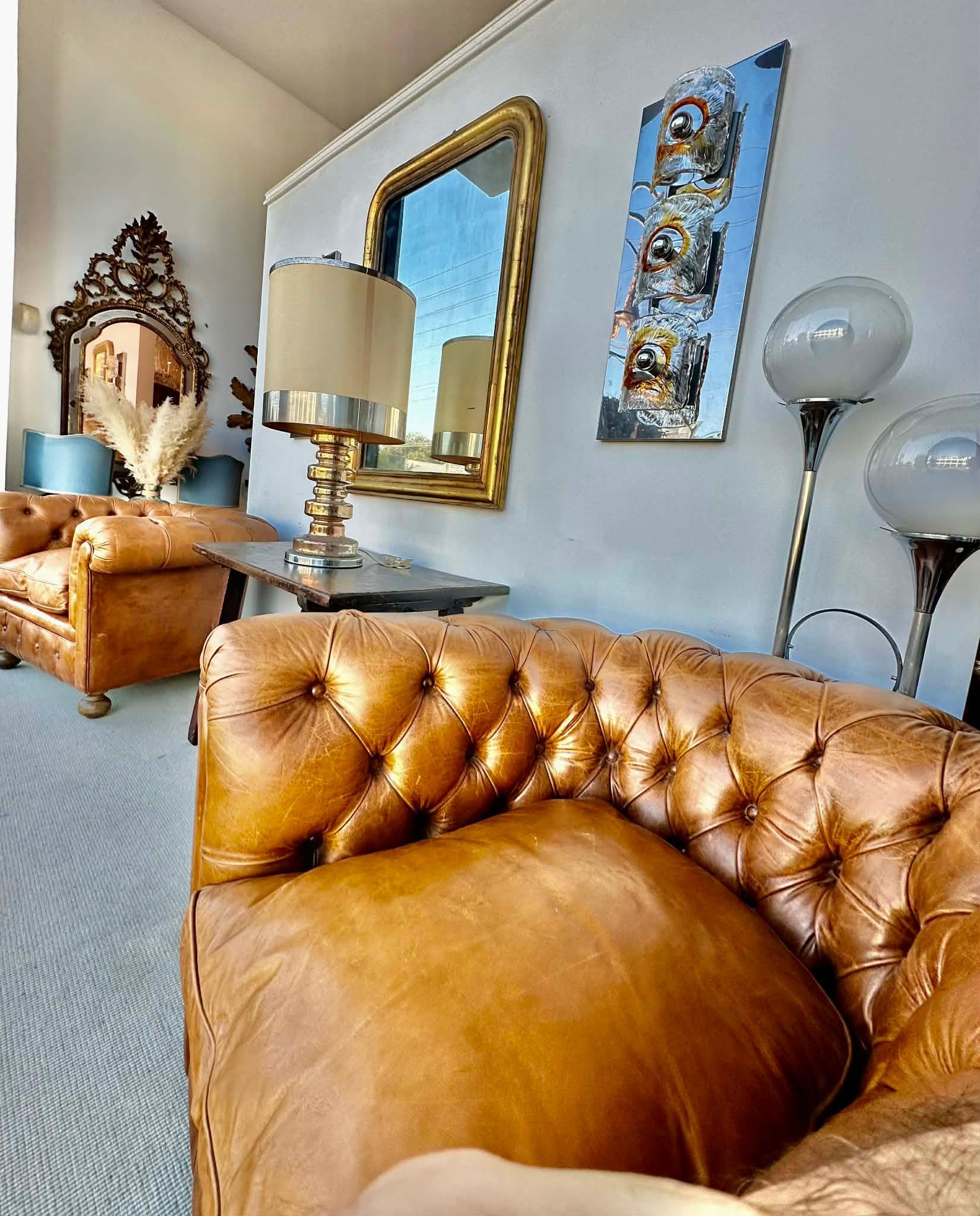 Apliques de cristal helado de Murano y cromo de Mazzega en Bueno estado para la venta en Los Angeles, CA