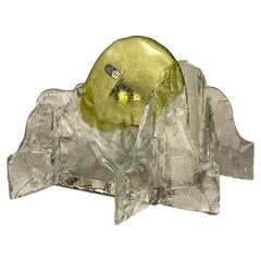 Lámpara de techo de cristal helado de Murano LP 254 de Carlo Nason para Mazzega, Italia Años 70