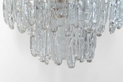 Murano Ice Glass Chandelier by J. Kalmar, Austria 1960s