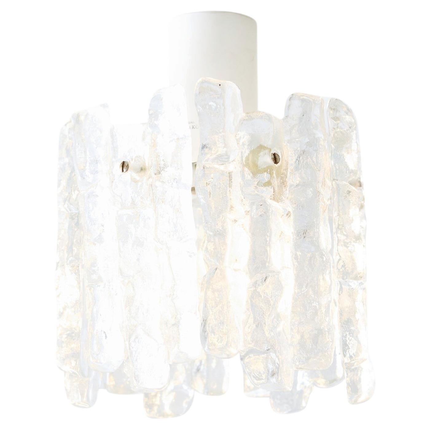 Murano Ice Glass Flush Mount by J.T. Kalmar For Sale