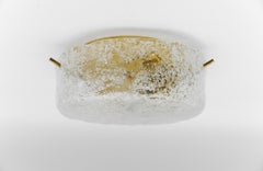 Murano Ice Glass Flush Mount Sconce, Italy, 1960s