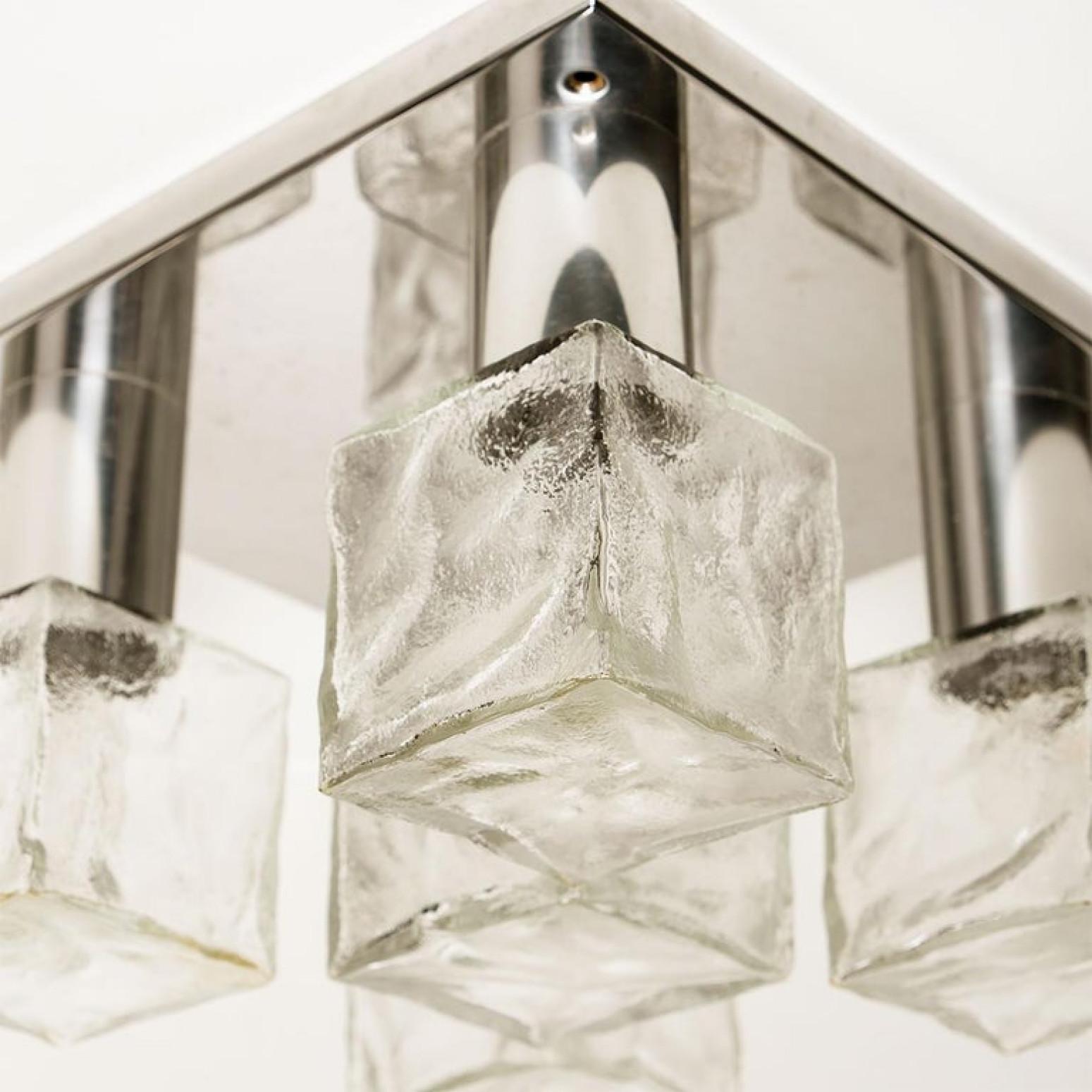 Mid-Century Modern Encastré en verre de Murano par Kalmar, Autriche, années 1960 en vente