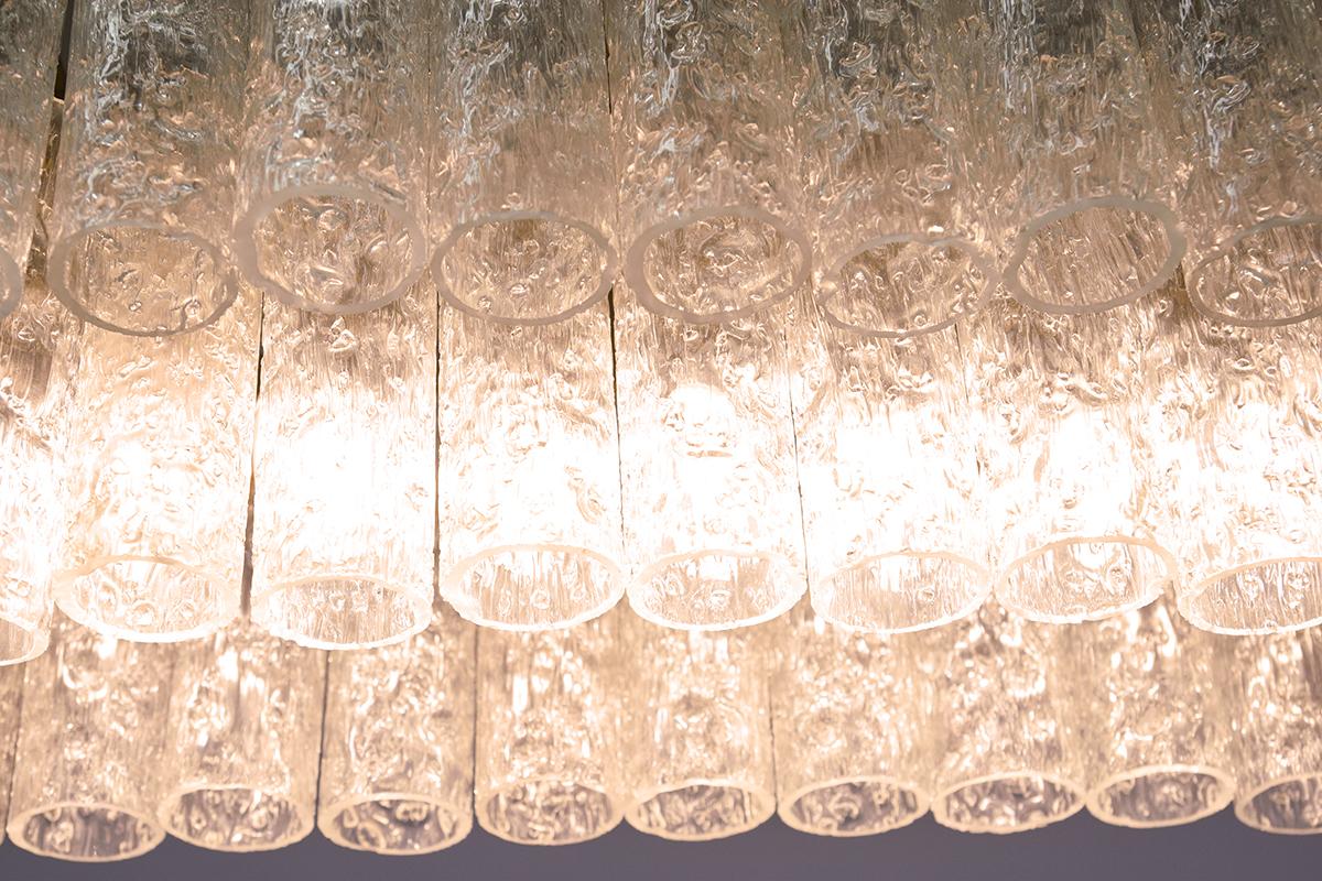 Mid-20th Century Murano Ice Glass Tubes Chandelier by Doria, Germany, 1960s