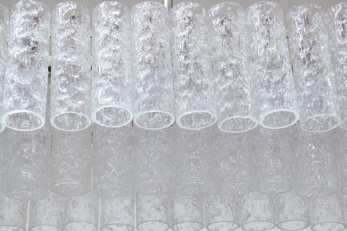 Murano Ice Glass Tubes Chandelier by Doria, Germany, 1960s 1