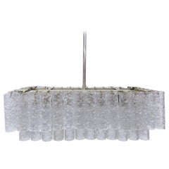 Vintage Murano Ice Glass Tubes Chandelier by Doria, Germany, 1960s