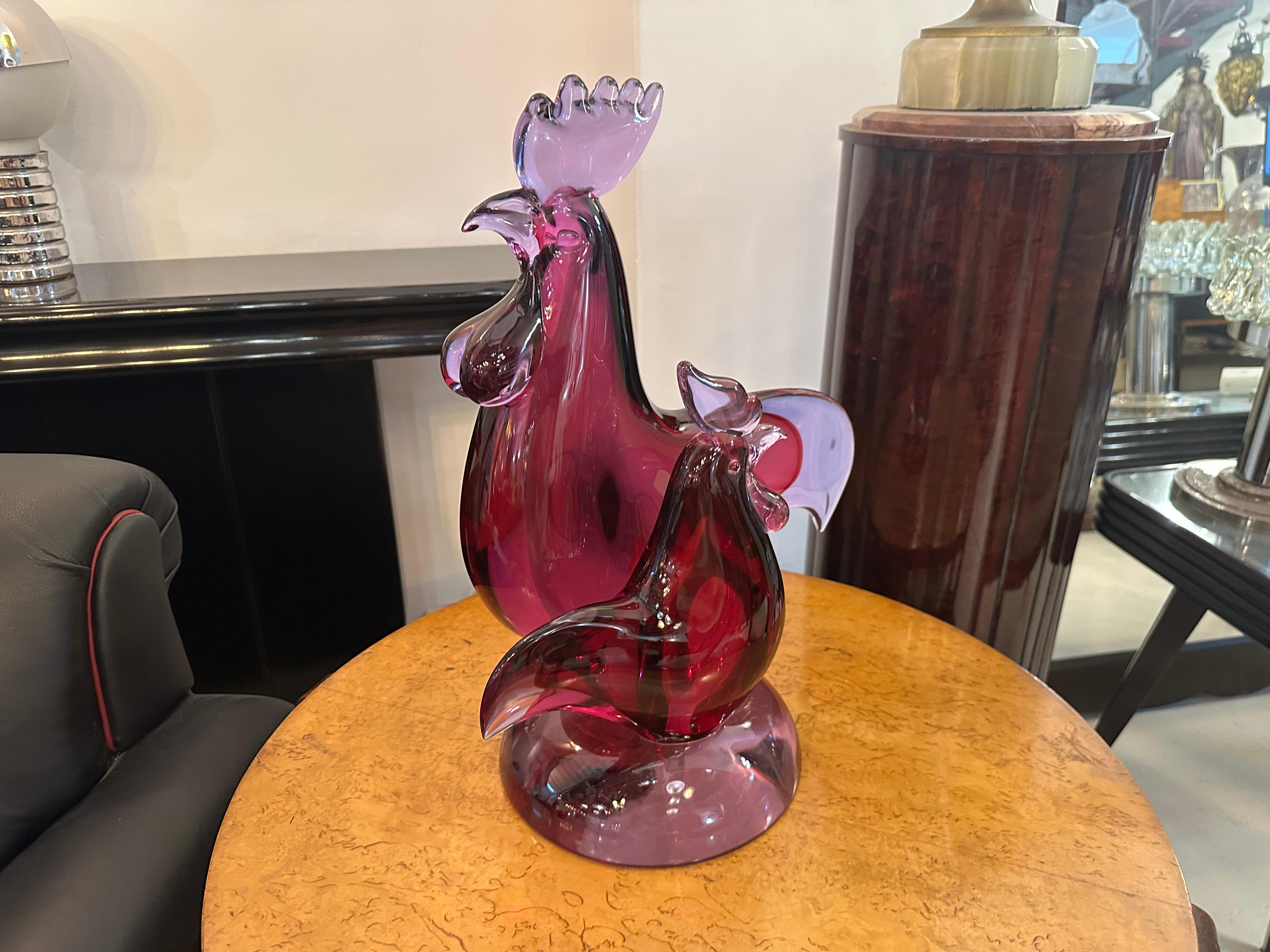Coppia di galli a Murano, 1960, italiano in vendita 14