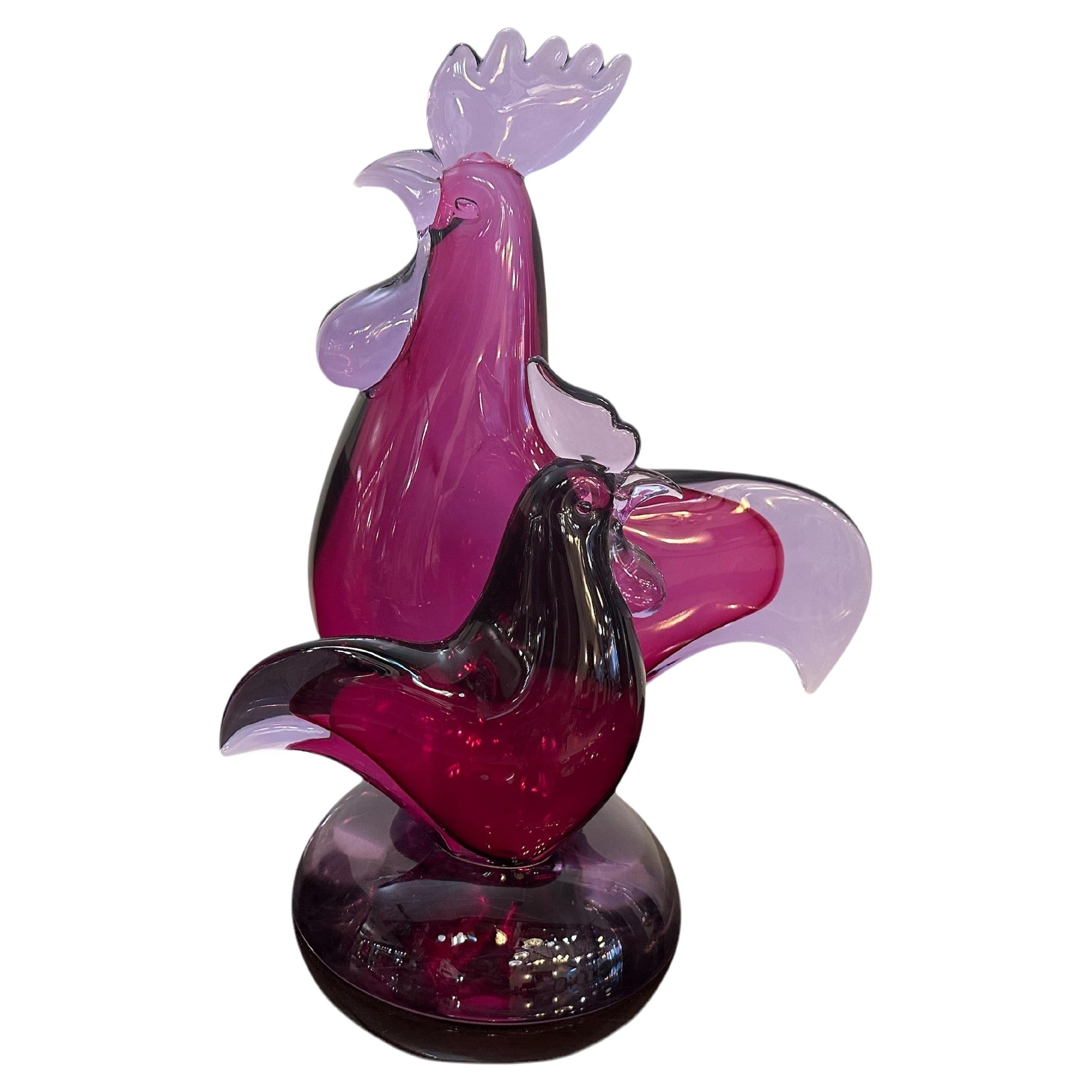 Coppia di galli a Murano, 1960, italiano in vendita