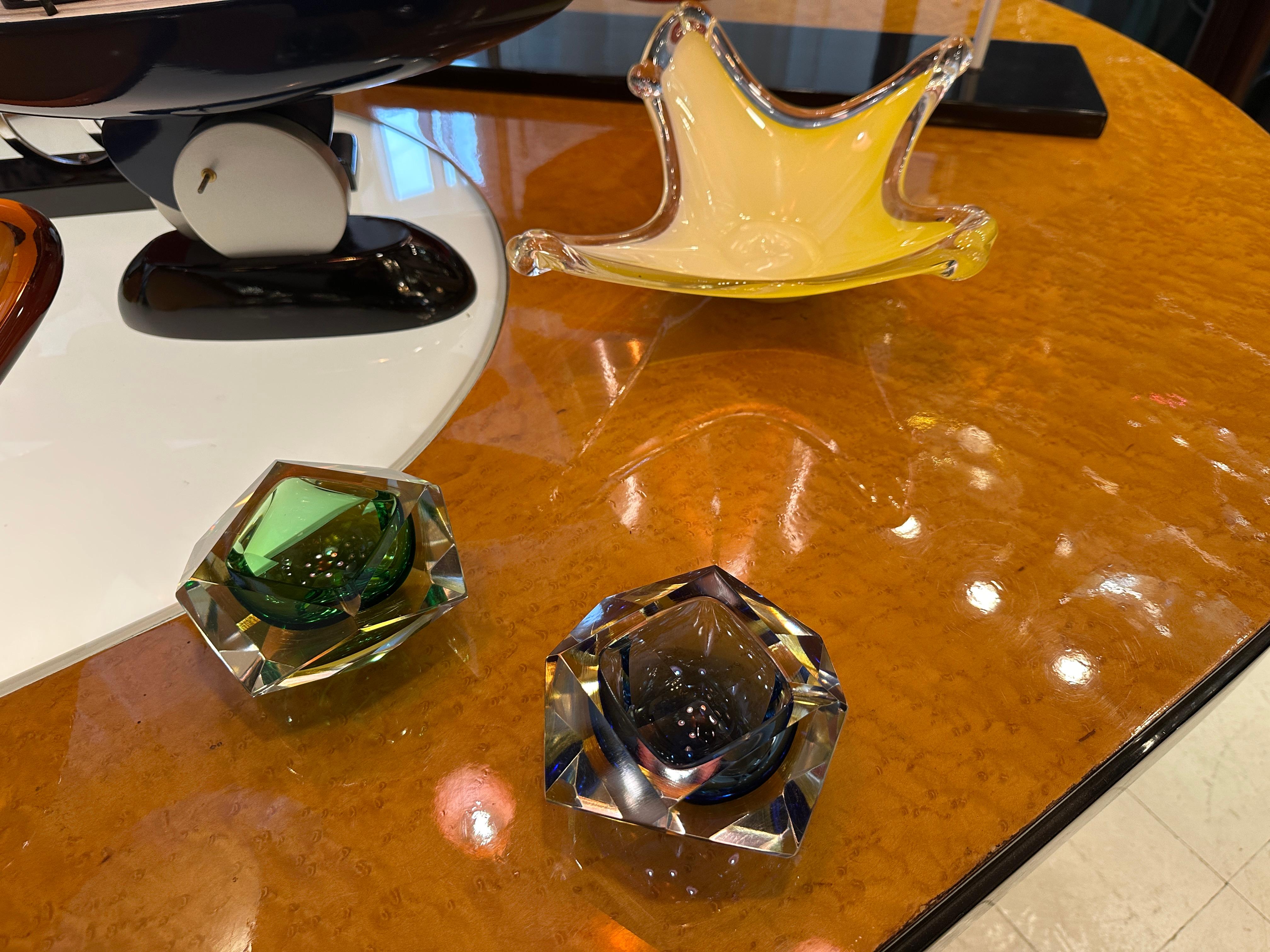 Murano in green and yellow,  1950, Attributed to Flavio Poli, Italian In Good Condition For Sale In Ciudad Autónoma Buenos Aires, C