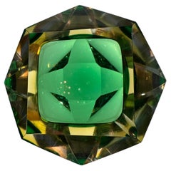 Murano en vert et jaune,  1950, attribué à Flavio Poli, Italie