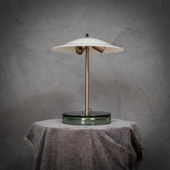 Lampe de bureau de Murano en verre blanc soufflé Vistosi et acier, 1980